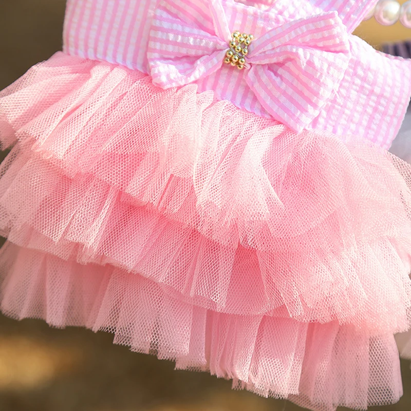 Dog Summer Dress Lace Stripe Skirt - image 9