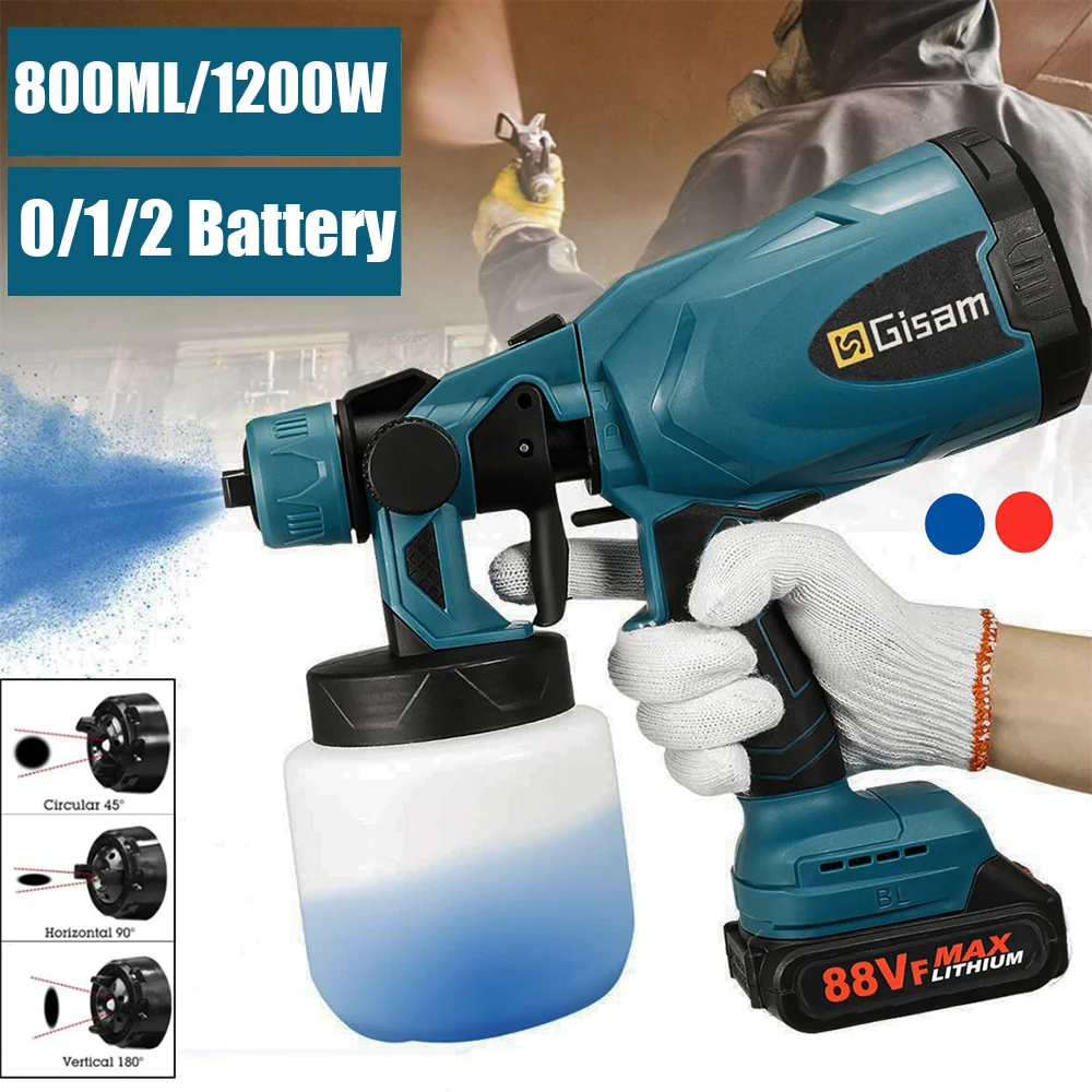 Pistola a spruzzo elettrica spruzzatore di vernice senza fili ricaricabile  per batteria Makita 18v vernice Spray senza fili rivestimento in acciaio  per mobili Airbr