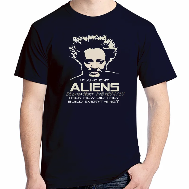 Футболка Giorgio Tsoukalos, Классическая футболка с рисунком в стиле НЛО, с изображением старинных инопланетян, астронавтов, космоса, летняя Мужская хлопковая футболка с коротким рукавом Футболка Giorgio Tsoukalos, Классическая футболка с рисунком в стиле НЛО, с изображением старинных инопланетян, астронавтов, космоса, летняя Мужская хлопковая футболка с коротким рукавом