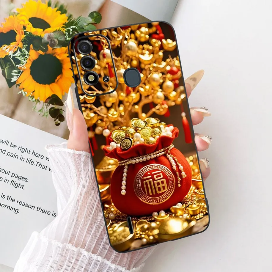 Elegant Flower & Butterfly Soft Black Silicone Phone Case