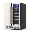 Wine and Beverage Refrigerator, 24 Inch Dual Zone Wine Fridge with Safety Locks, Under Counter Wine Cooler Fridge Freestanding 1