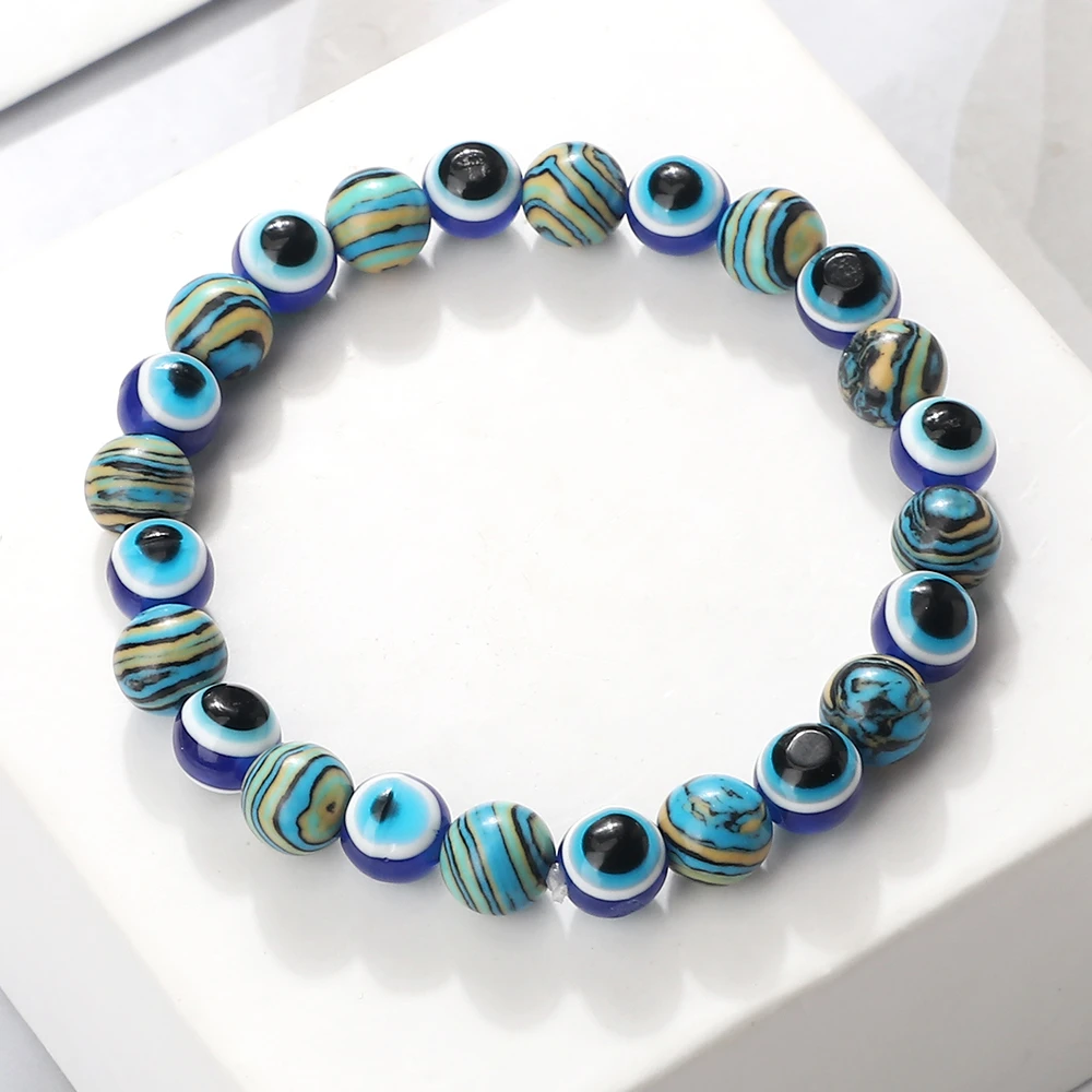 Evil Eye Green Eyes Bracelet Malachite Beaded Bracelet Bracelets