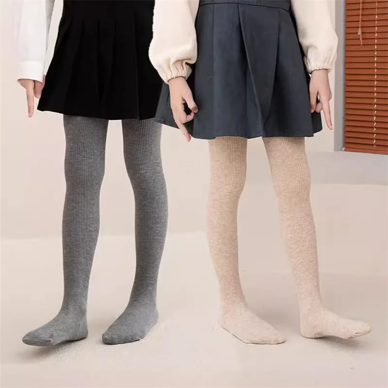 Girls' Solid & Stripe Dance Tights 2
