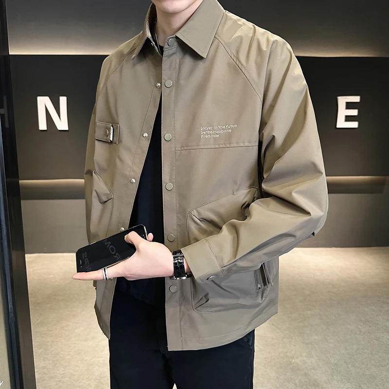 Hot selling men's jacket, spring 2024 boutique lapel jacket, comfortable fabric, simple personality, fashionable men's clothing