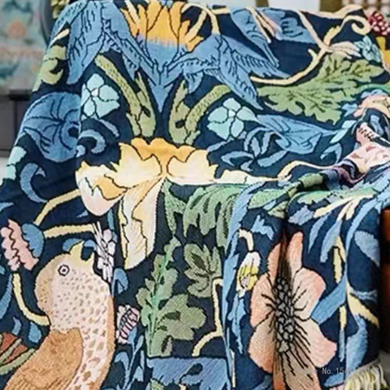 Ethnic style Tassel polyester cotton Blanket, Sofa Cover, Office, Lunch Break, Air Conditioning, Photography Props Pastoral, 1Pc