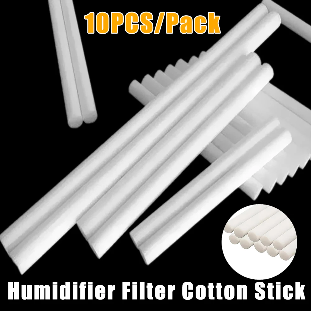 10PCS/Set Humidifier Filter Cotton Core Swab 8mmx80mm/90mm/100mm Cotton Sponge Stick Air Purify Humidifier Aroma Diffuser Filter humidifier filter cotton sponge stick