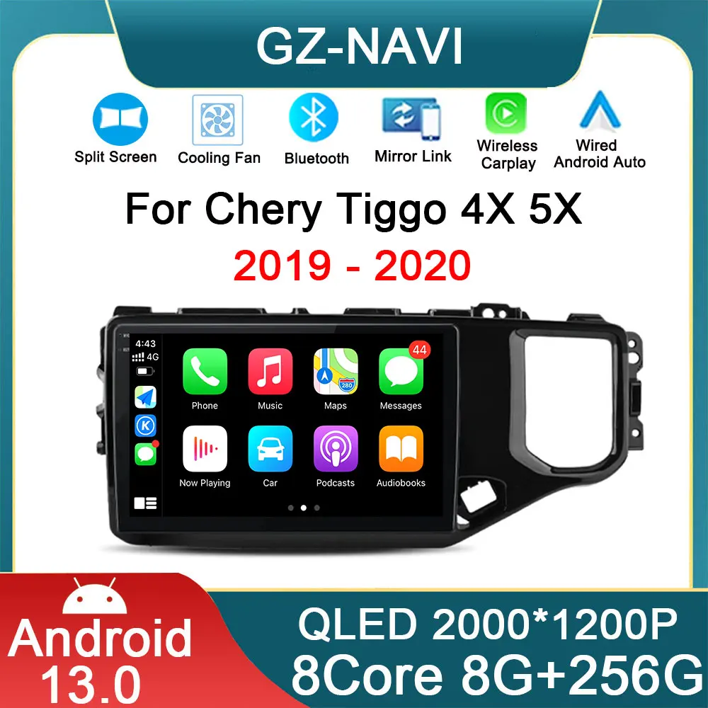 

Автомагнитола для Chery Tiggo 5X 4X 2019 2020 2021 Android 13 Carplay, мультимедийный видеоплеер, GPS-навигация, стерео аудио BT
