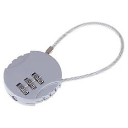 Secure Metal Combination Padlock - 3 Digit Password Code Lock for Luggage, Suitcases, and Drawers (Gray)