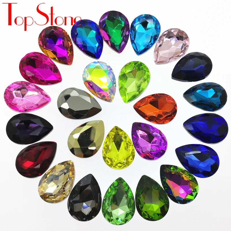 Teardrop Glass Crystal Fancy Stone Pointed Back Rhinestone Droplet For Jewelry Making
