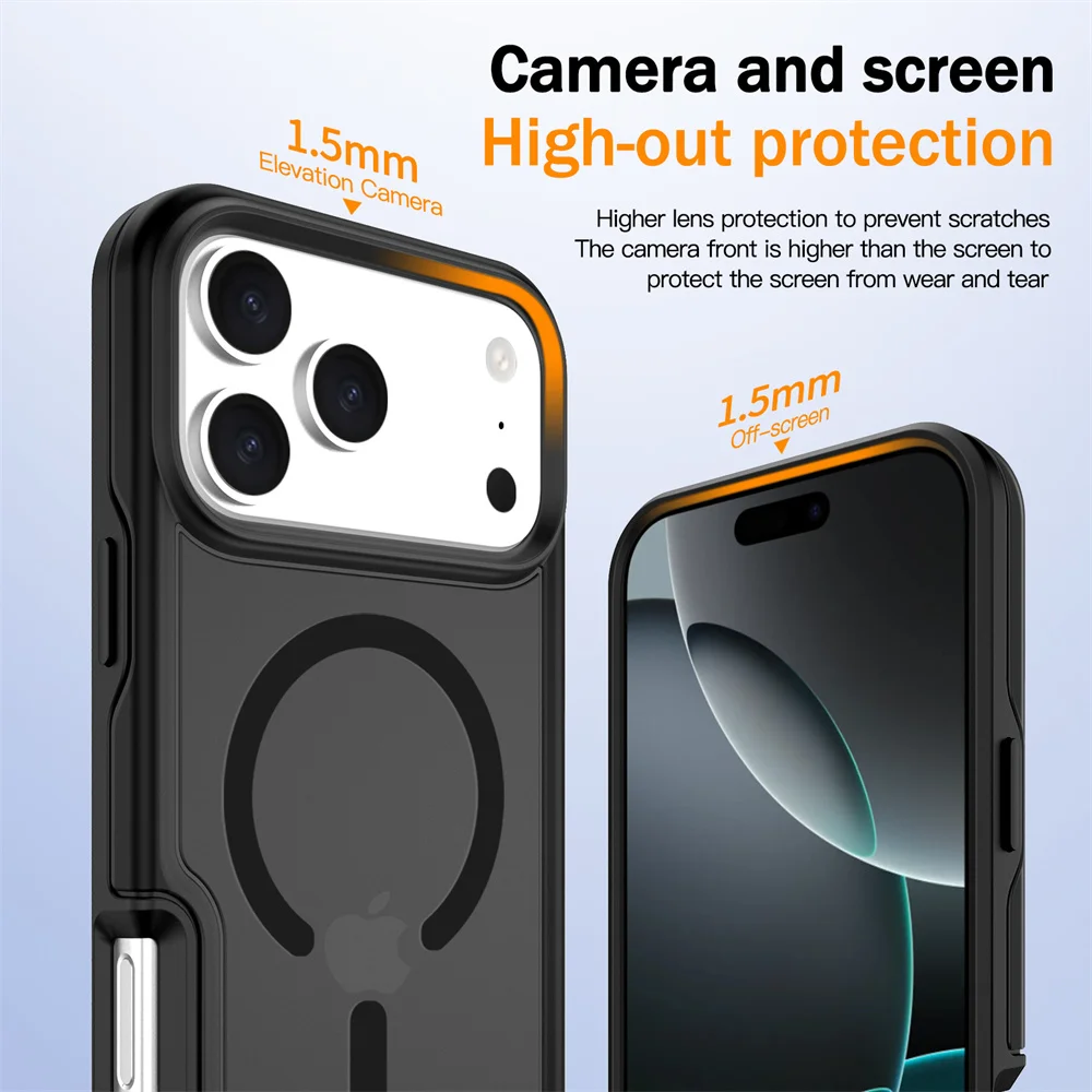 Luxury Frosted Translucent Armor Matte Phone Case with Dual-Layer Protection