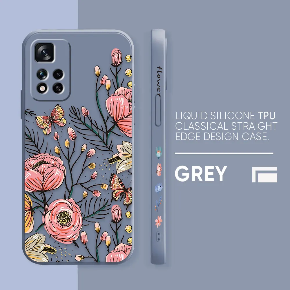 thumbnail image 1 of Case For Redmi Note 12 11 11T 11R 11E 10 9 8 7 7S PRO PLUS 4G 5G Simple Liquid silicone Case The Most Beautiful Flower, 1 of 5