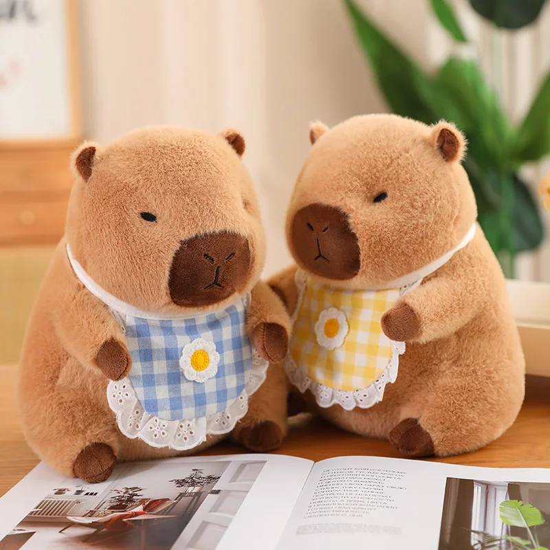 30/40cm Cute Fluffy Capybara Plushies Doll Kawaii Stuffed Cuddly Animal Cartoon Soft Kids Toys for Girls Birthday Gift Home Deco