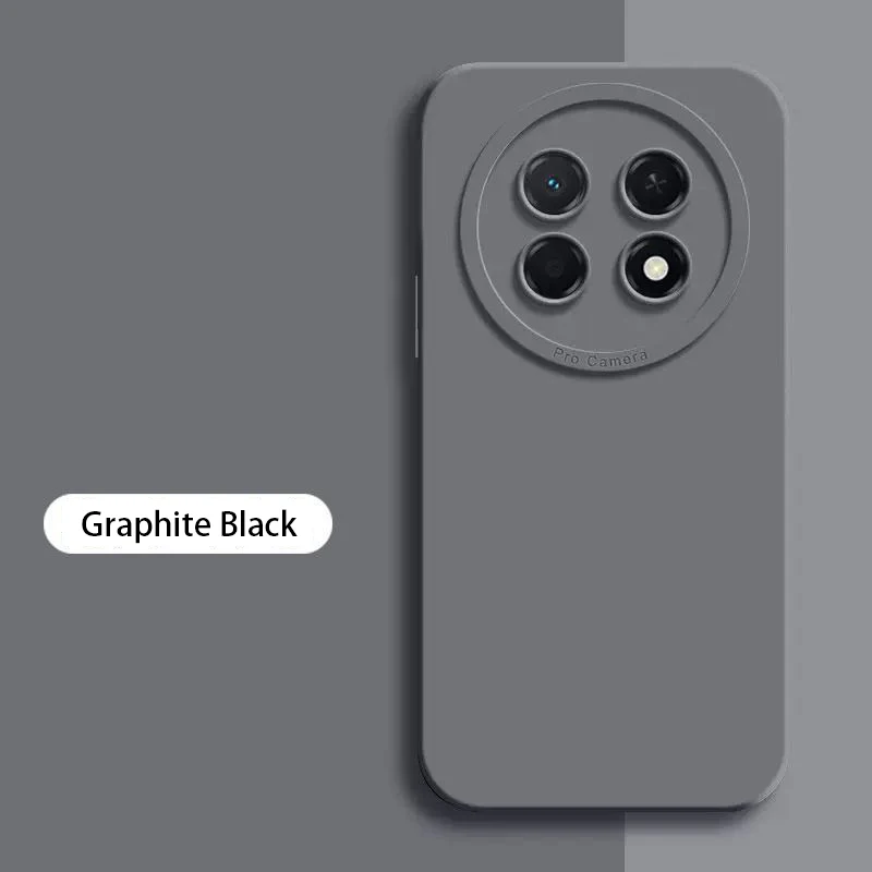 Solid Color Liquid Silicone Phone Case with Lens Protection and Angel Eyes Design