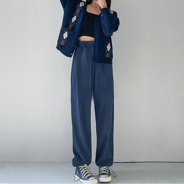 Pantalon Jogging Large Femme En Coton - Coupe Baggy, Taille Haute élastique - Confortable Et Fluide