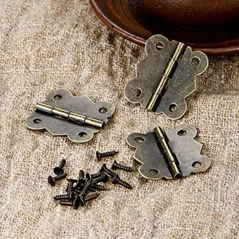 Brushed Bronze Butterfly Hinges-Art Deco Easy Surface Mount for Jewelry 20Pcs bronze butterfly hinges