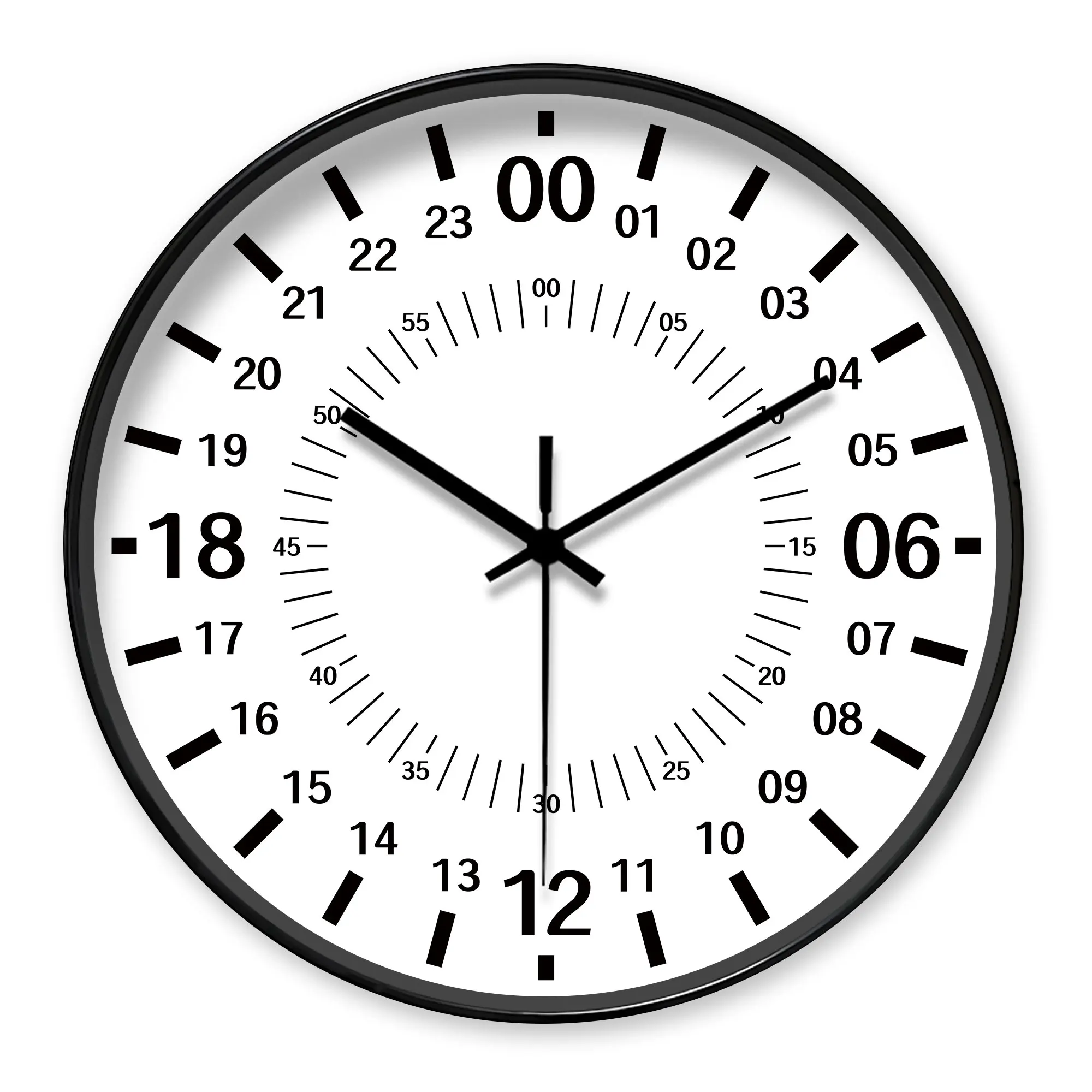 Round 24 - Hour Special Timing Wall Clock, Precise Minute Mark Decor (Batteries Not Included), 10-16 Inches