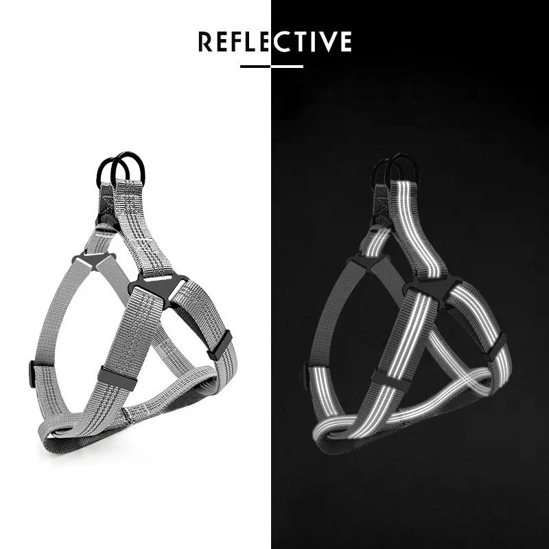 Adjustable Dog Y Harness Breathable Reflective Puppy Harness Leash Small Medium Large Dog Chihuahua Vest Labrador Pet Suppli Pet Harness Leash Set Pet Harness Set Pet Leash Set
