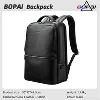 BOPAI Men's Leather Backpacks Business Backpacks Large Capacity First Layer Leather Computer Backpacks Luxury Leather Bag Series 1