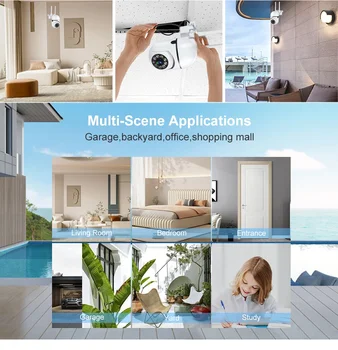 8MP Wifi Surveillance Camera PTZ Wireless IP Camera 8X Zoom AI Human Tracking Two-way Audio Color Night Vision Security Cam CCTV 1