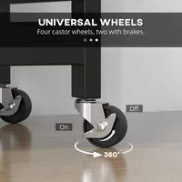 Rolling Kitchen Island Cart, Bar Serving Cart, Compact Trolley on Wheels with Wood Top, Shelves & Drawers for Home Dining Area 5