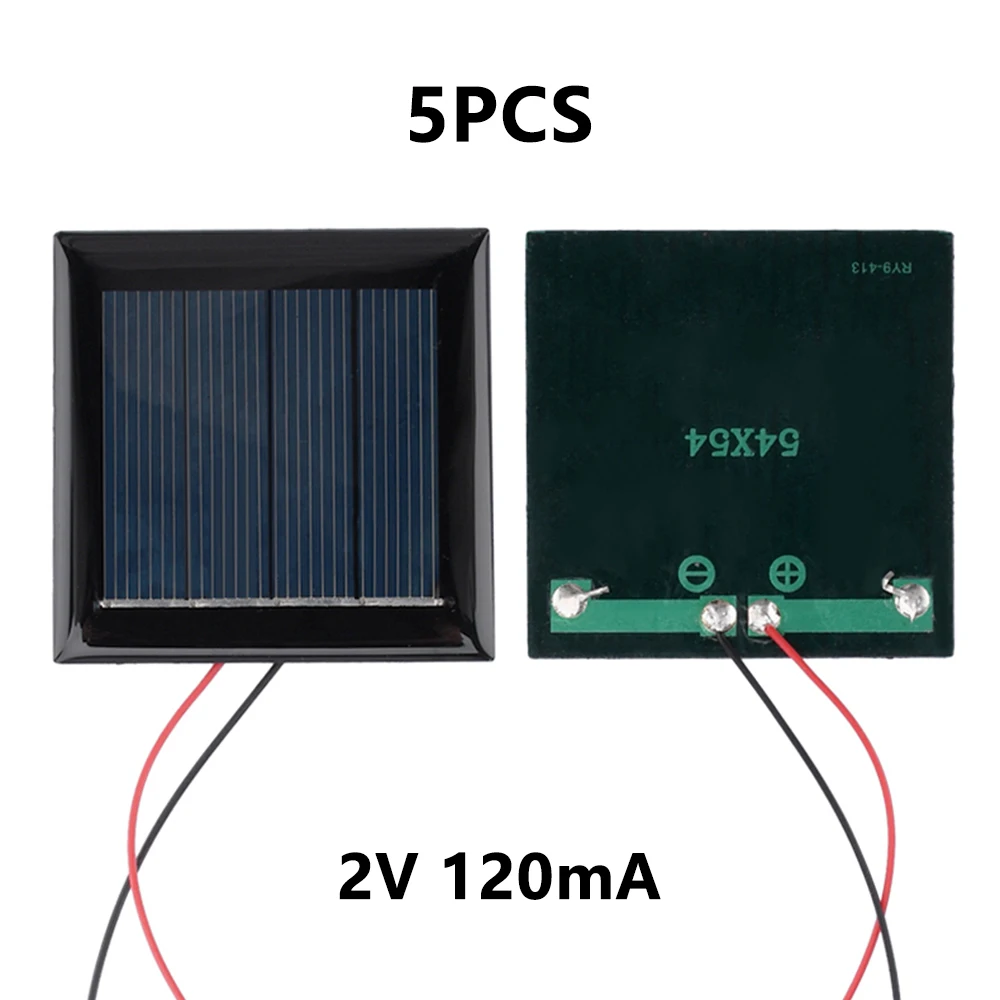 5-Pack Mini Polycrystalline Silicon Solar Panels - A-Grade Quality