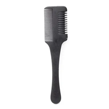 1Pcs Portable Detachable Double-edged Black Handle Shaver with Bangs Thinning Comb Professional Hair Salon Styling Accessories