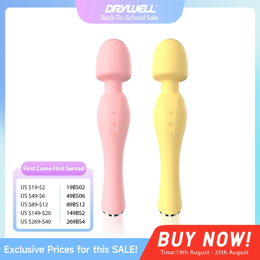 DRY WELL 20 Speeds Vibrator Powerful Magic Wand Sex Toys Clitoris Stimulator Glans Massager Orgasm Silent Couple Adults Sex clitoris vibrator,female sex toys,vibrator sex toy