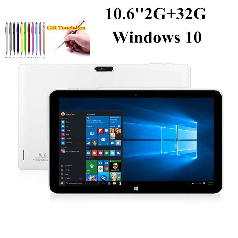 New Sales 10.6 INCH CUBE 2GB DDR+32GB Windows 10 Tablet PC 1366*768 IPS Screen Dual Camera WIFI Quad Core HDMI-Compatible USB best cheap tablet