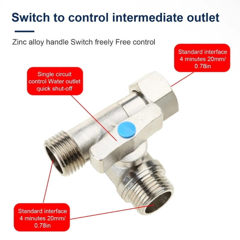 X X Tees Stop Valves 3 Way Diverters Connector Toilet T Adapter for Dishwasher Washing Machine Easy to Use