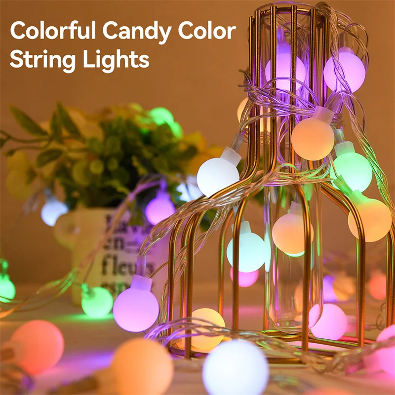 

USB/Battery Power LED Ball Garland Lights Fairy String Outdoor Waterproof Lamp Christmas Holiday Wedding Party Lights Decoration