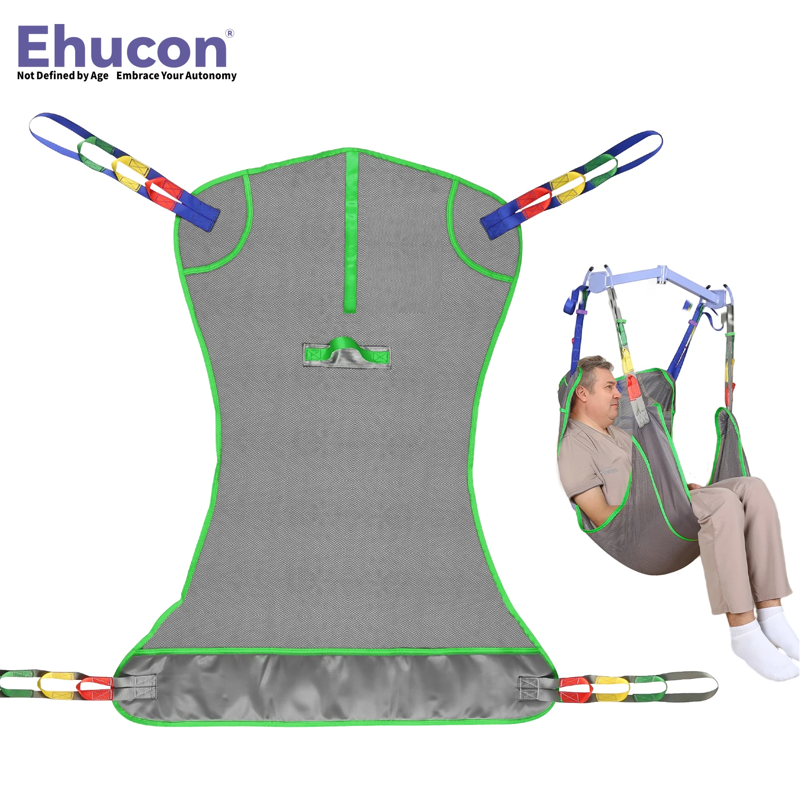 Ehucon Universal Full Body Patient Lift Sling Medical Hoist Sling Bed Positioning Assist Transfer Disabled