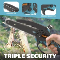 Jemi Tool Makita 18V Battery Compatible Cordless Brushless Chain Saw, Self-Lubricating with Safety Lock for Cutting Wood/Trees 2