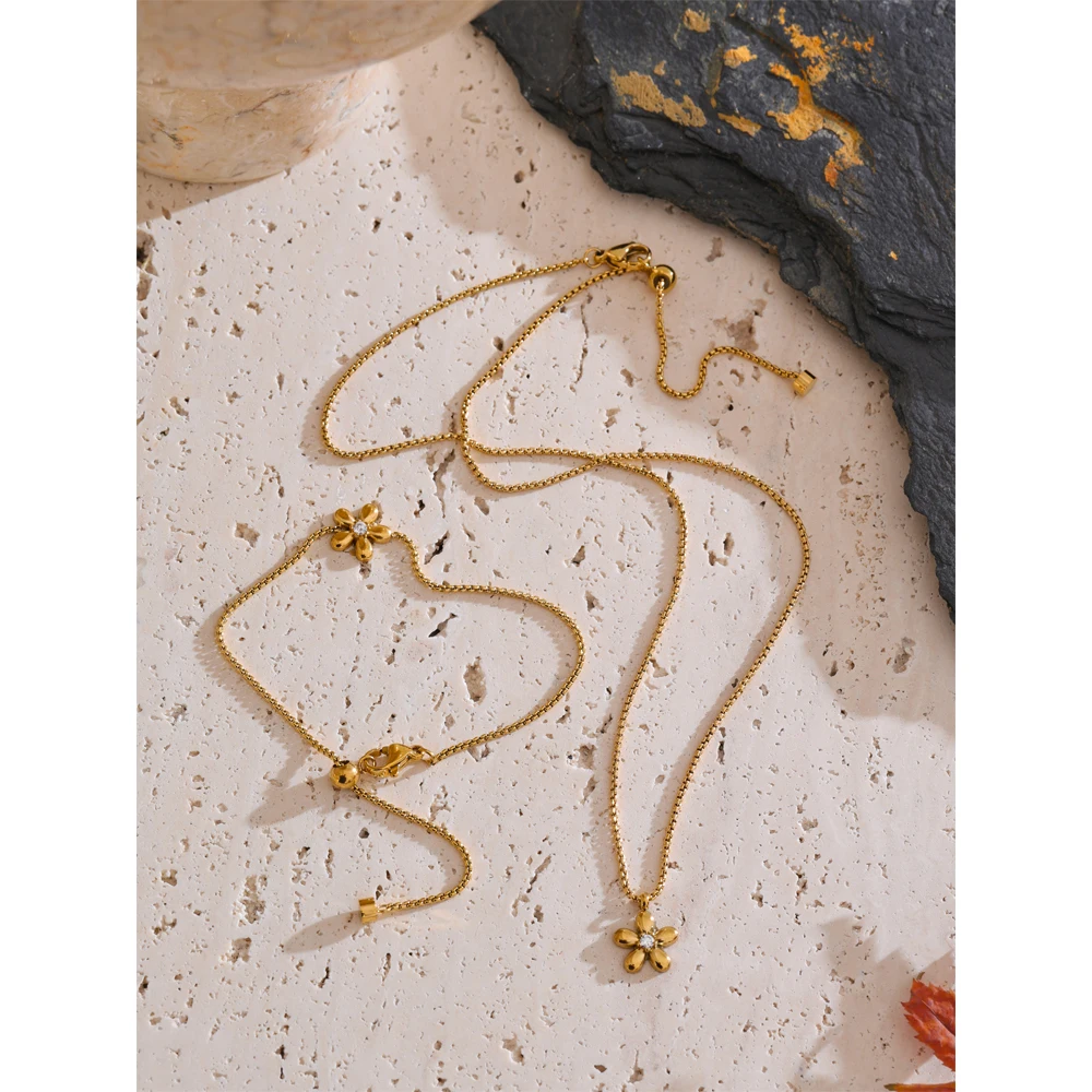 Yhpup Stainless Steel Zirconia 18K Plated Golden Jewelry