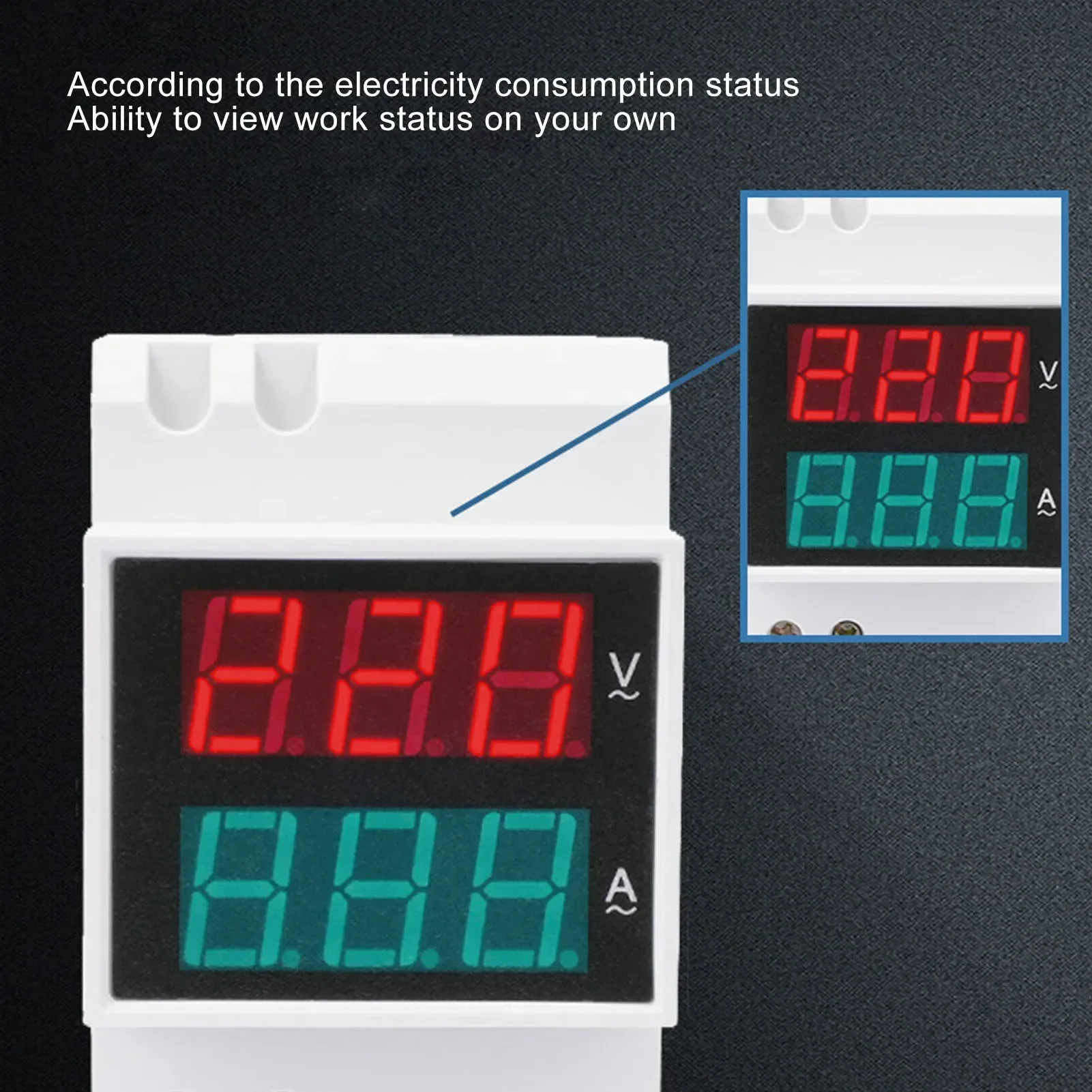 전압 전류 측정기 고정밀 AC80?300V 0.1?99.9A 디지털 전압계 전류계 산업용 컴팩트한 DIN 레일 설치