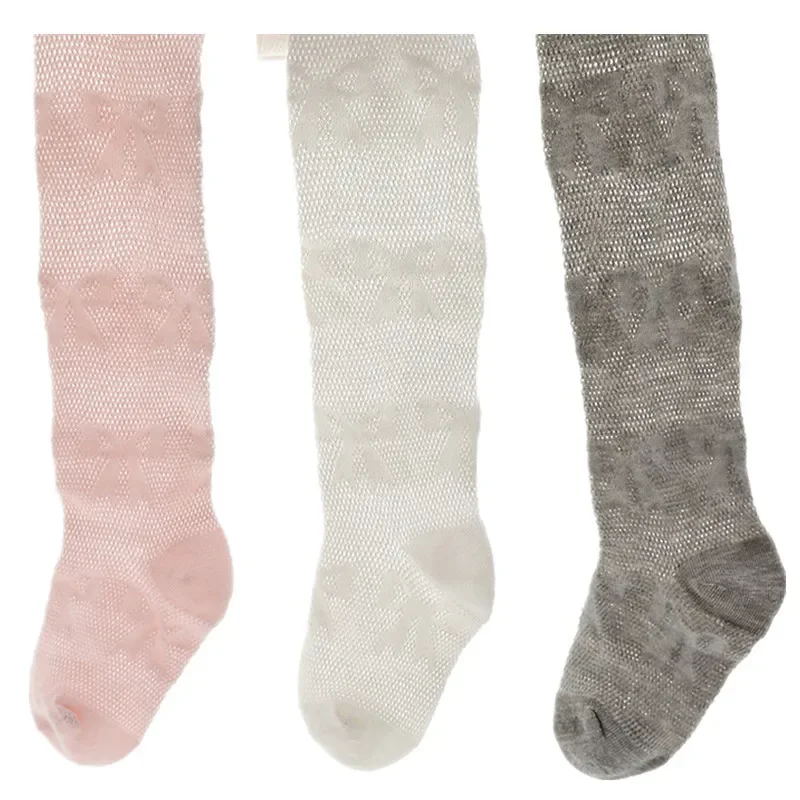 0-8Y Baby Girl Spring Summer Pantyhose Knitted Cotton Children Tights Thin Breathable Infant Toddler Stockings Kids Accessories