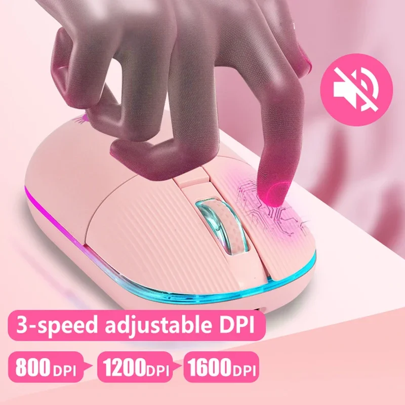 New RGB 2.4G Wireless Charging Built-In Lithium Battery Mouse LUNA Cat Animal Cute Wireless Mouse Keyboard