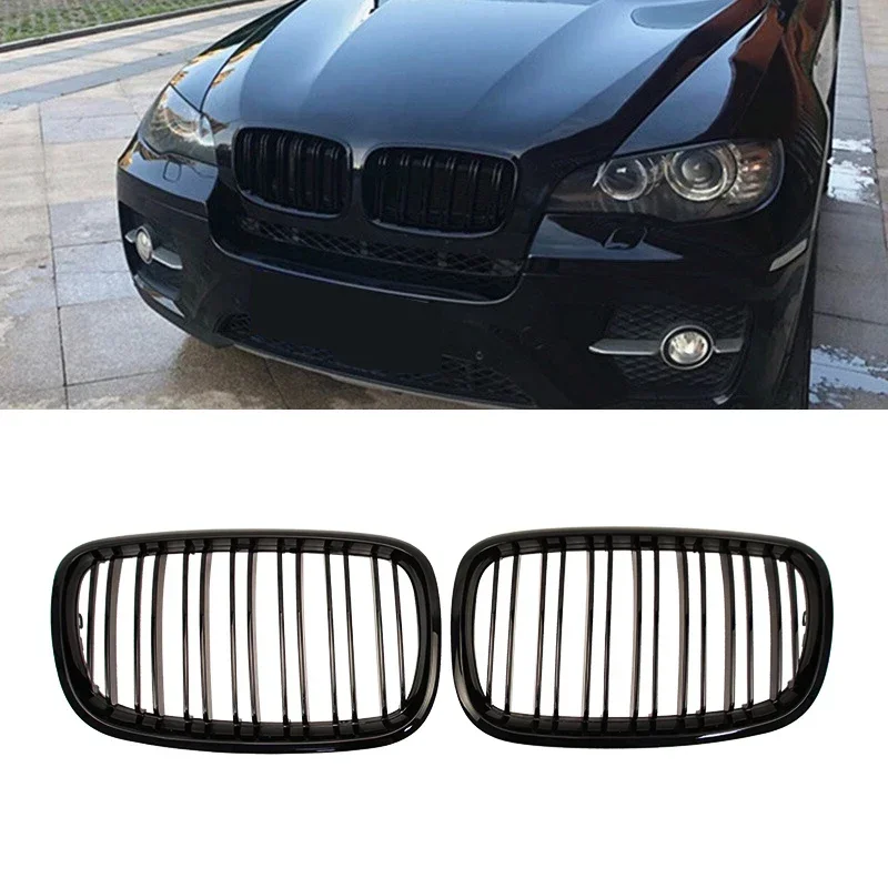 

Car Style Gloss Black Front Kidney Double Slat Grill Grille for BMW X5 E70 2007-2013 X6 E71 E72 2008-2014 Auto Accessories