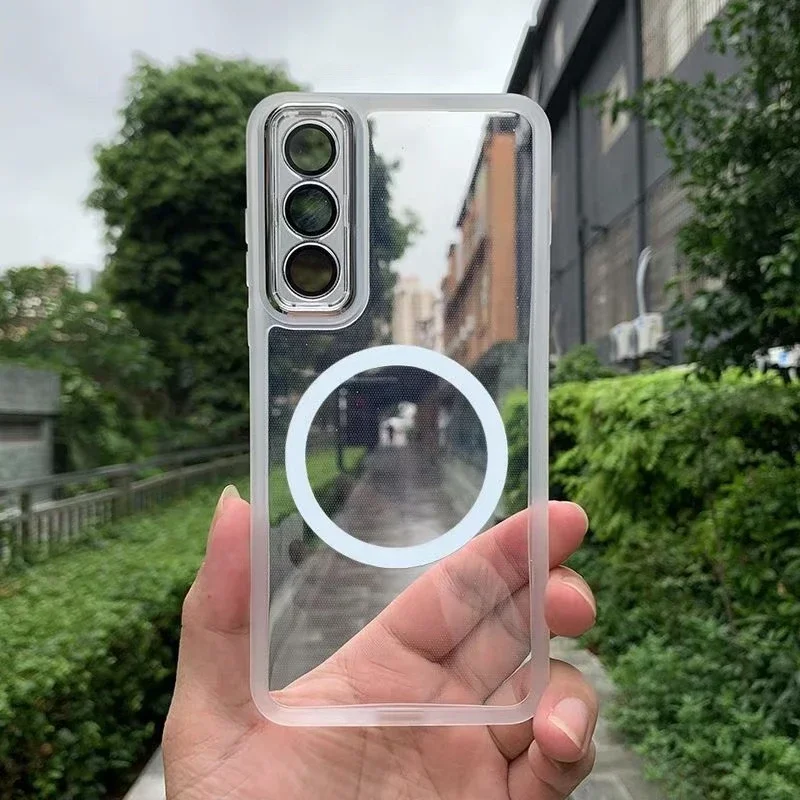 Transparent Shockproof Magnetic TPU Phone Case with All-Inclusive Lens Protection