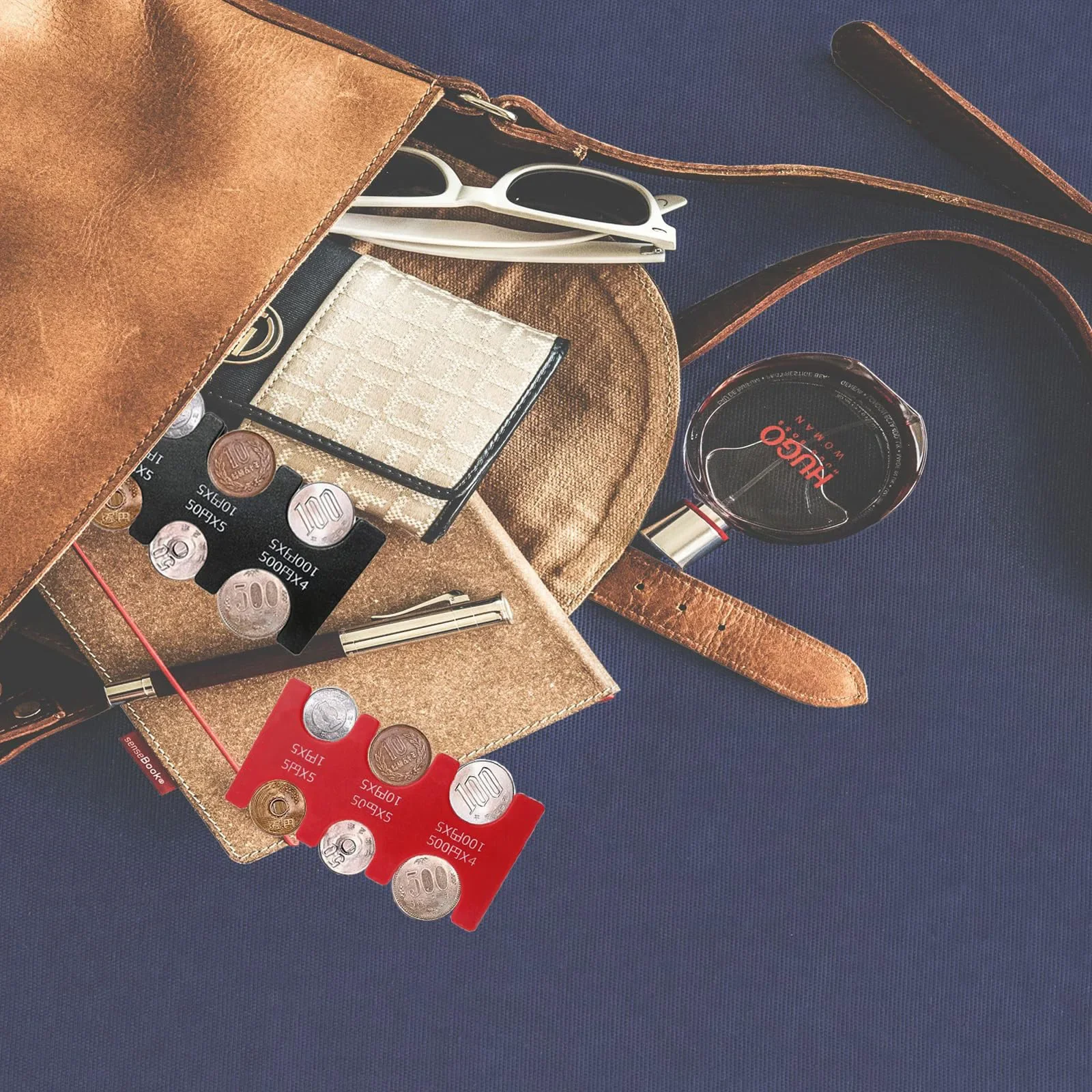 Mini Portable Japanese Coin Holder, Plastic Money Clip, Anti-Loss Pocket Change Storage Box, Compact Wallet for Yen Coin Storage