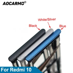 Aocarmo For Redmi 10 Sim Card Holder Nano Sim Card Tray Slot Replacement Part