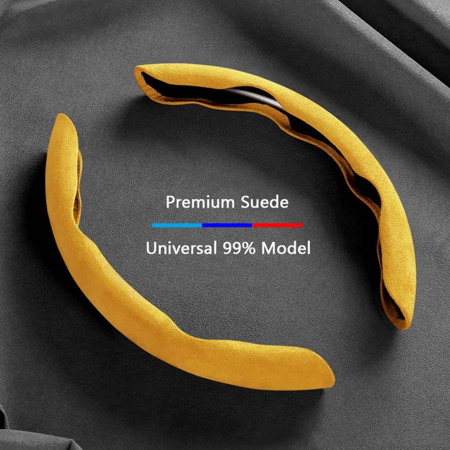 Steering wheel cover Suede Universal 38CM Car Steering Wheel Booster Cover Non-Slip Auto Interior Steer Protector Decoration Accessories