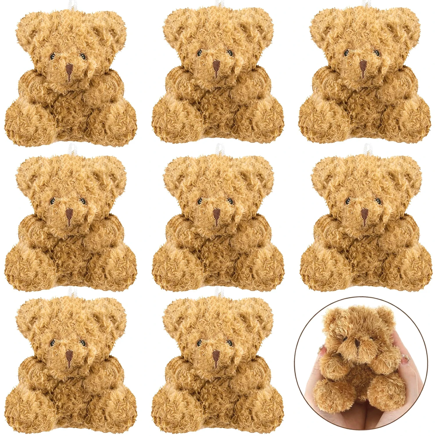12/24 piezas Mini osos de peluche de 4 pulgadas Pequeño oso de peluche Juguetes de animales Pequeño oso peludo Muñeco de peluche de oso suave para cumpleaños de Navidad