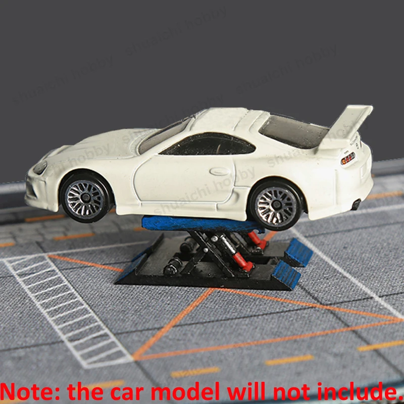 Garage In Scala 1/64 Con Ascensore E Sollevatore Per Auto, Officina Meccanica Giocattolo