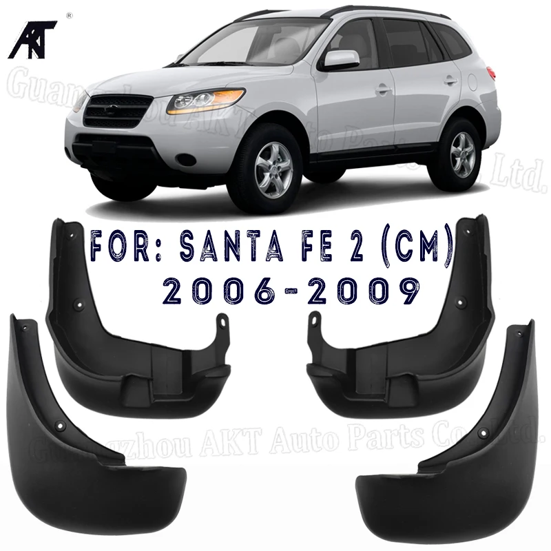 

4Pcs/SET Front & Rear Mud Flaps Splash Guards Mudguards For Hyundai Santa Fe 2.7 V6 2006 2007 2008 2009 SANTAFE