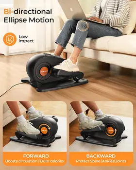 Under Desk Elliptical Electric,Ellipse Leg Exerciser for Seniors,Fully Assembled Seated Pedal Exerciser with Remote Control with 4