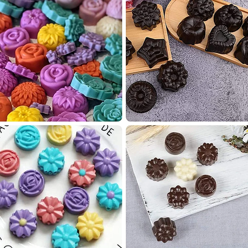 Blume Silikon Formen Rose Schokolade Süßigkeiten Form Für Fett Bomben Gummibärchen Kuchen Cupcake Seife Kerze Dekoration Wachs Schmilzt Eiswürfel – Detail 11