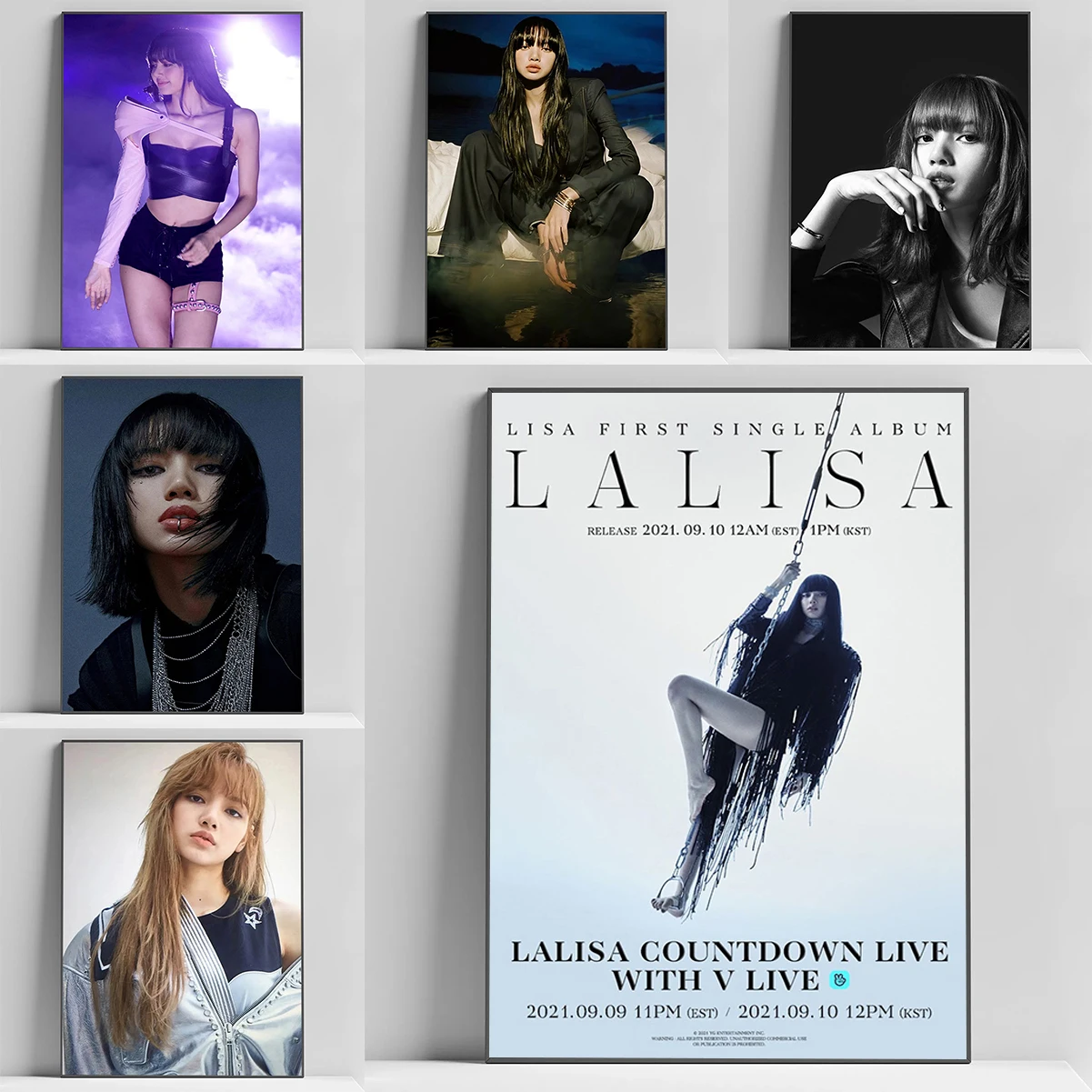 

Kpop Girl Group LISA Poster Painting on Canvas Home Bedroom Decoration Posters for Wall Art Room Decor Decorative Paintings Home