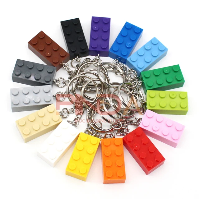 10Pcs MOC 2x4  Key Chain  Building Blocks Creative Gift  with MOC Brick Keychain Bricks Plate Compatible 4