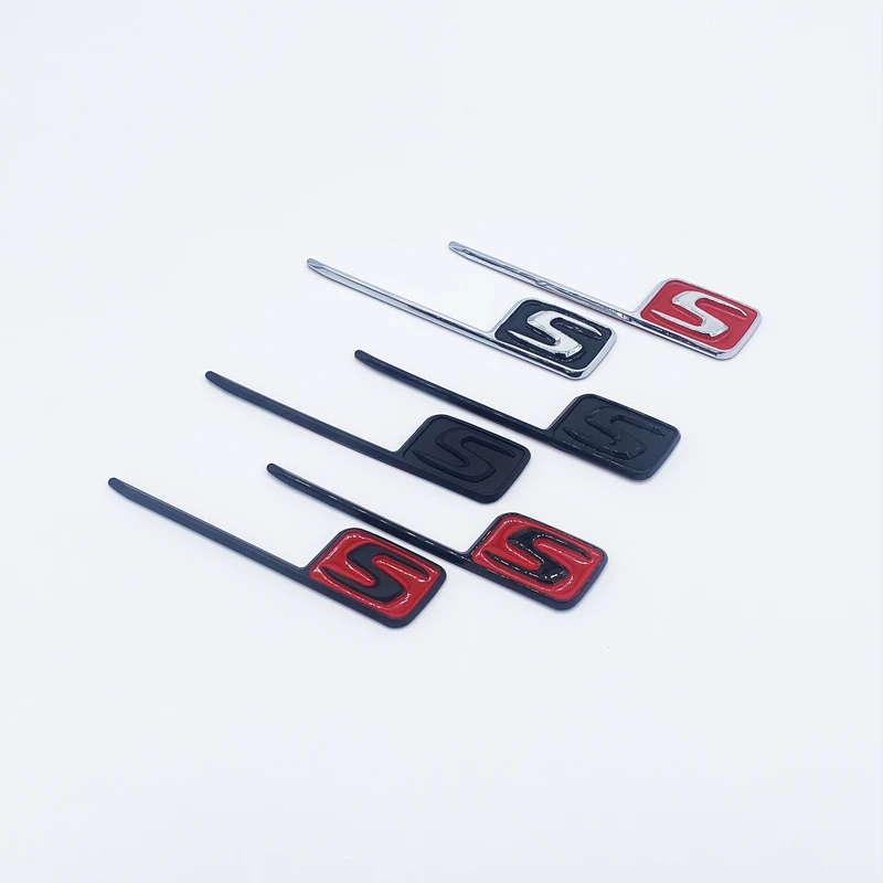 ABS S 배지 엠블럼 자동차 트렁크 스티커 S E63S C63S GLC63S GLE63S GLS63S GTS GT43S GTR GT53 GT50 CLA45S 실버 옐로우 블랙