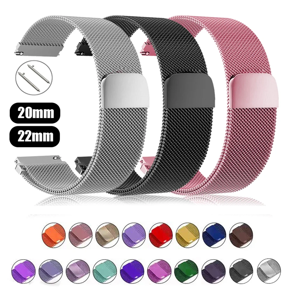 

20mm 22mm Strap for Samsung Galaxy watch 4/5/6/5Pro 44mm/40mm/Active 2 Magnetic loop Bracelet Galaxy Watch 4/6 classic 47mm 43mm